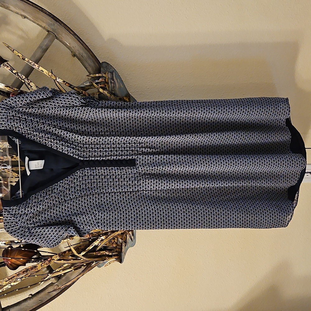 H&M Dark Blue and White Dress